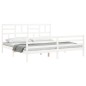 vidaXL Estructura cama de matrimonio con cabecero madera maciza blanco vidaXL Estructura cama de matrimonio con cabecero madera maciza blanco