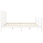 vidaXL Estructura cama de matrimonio con cabecero madera maciza blanco vidaXL Estructura cama de matrimonio con cabecero madera maciza blanco