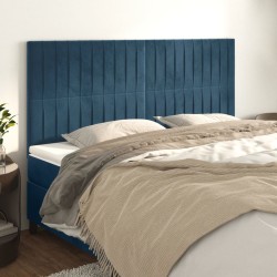 vidaXL Cabeceros 4 unidades de terciopelo azul oscuro 100x5x78/88 cm