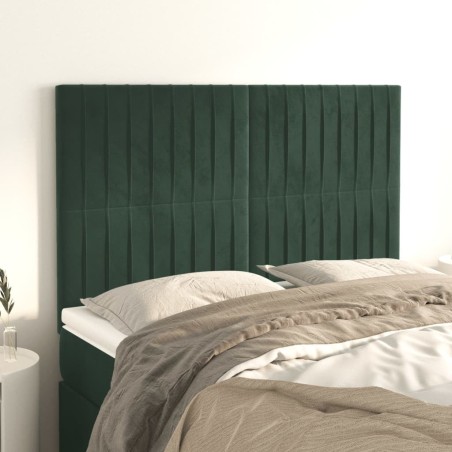vidaXL Cabeceros 4 unidades terciopelo verde oscuro 72x5x78/88 cm