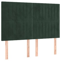 vidaXL Cabeceros 4 unidades terciopelo verde oscuro 72x5x78/88 cm