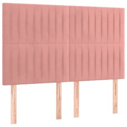 vidaXL Cabeceros 4 unidades terciopelo rosa 72x5x78/88 cm