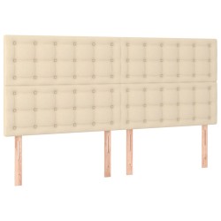 vidaXL Cabeceros 4 unidades de tela color crema 100x5x78/88 cm