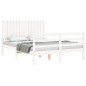 vidaXL Estructura de cama con cabecero madera maciza blanco 140x190 cm vidaXL Estructura de cama con cabecero madera maciza blanco 140x190 cm