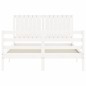 vidaXL Estructura de cama con cabecero madera maciza blanco 140x190 cm vidaXL Estructura de cama con cabecero madera maciza blanco 140x190 cm