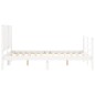 vidaXL Estructura de cama con cabecero madera maciza blanco 140x190 cm vidaXL Estructura de cama con cabecero madera maciza blanco 140x190 cm