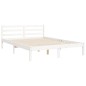 vidaXL Estructura de cama con cabecero madera maciza blanco 140x190 cm vidaXL Estructura de cama con cabecero madera maciza blanco 140x190 cm