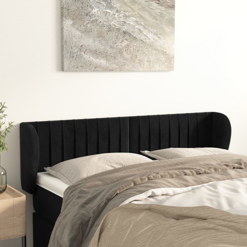 vidaXL Cabecero de terciopelo negro 147x23x78/88 cm vidaXL Cabecero de terciopelo negro 147x23x78/88 cm