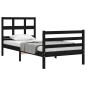 vidaXL Estructura de cama con cabecero madera maciza negro 90x200 cm vidaXL Estructura de cama con cabecero madera maciza negro 90x200 cm