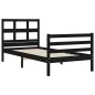 vidaXL Estructura de cama con cabecero madera maciza negro 90x200 cm vidaXL Estructura de cama con cabecero madera maciza negro 90x200 cm