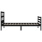 vidaXL Estructura de cama con cabecero madera maciza negro 90x200 cm vidaXL Estructura de cama con cabecero madera maciza negro 90x200 cm