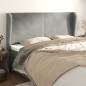 vidaXL Cabecero con orejas de terciopelo gris claro 183x23x118/128 cm vidaXL Cabecero con orejas de terciopelo gris claro 183x23x118/128 cm