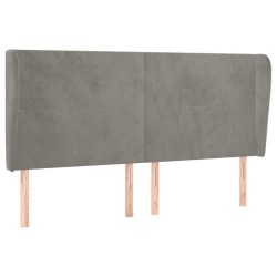vidaXL Cabecero con orejas de terciopelo gris claro 183x23x118/128 cm