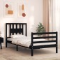 vidaXL Estructura de cama con cabecero madera maciza negro 100x200 cm vidaXL Estructura de cama con cabecero madera maciza negro 100x200 cm