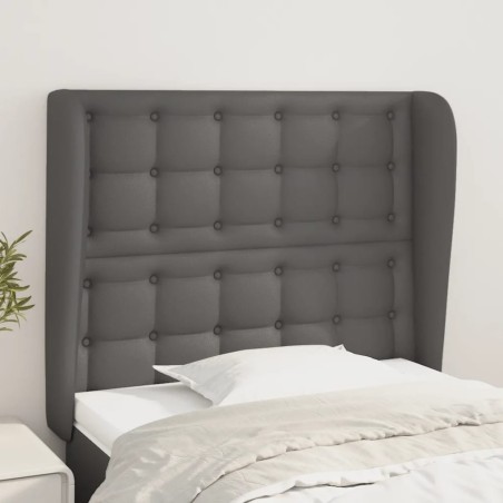 vidaXL Cabecero con orejas cuero sintético gris 93x23x118/128cm