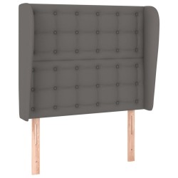 vidaXL Cabecero con orejas cuero sintético gris 93x23x118/128cm