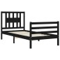 vidaXL Estructura de cama con cabecero madera maciza negro 100x200 cm vidaXL Estructura de cama con cabecero madera maciza negro 100x200 cm
