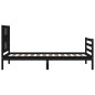 vidaXL Estructura de cama con cabecero madera maciza negro 100x200 cm vidaXL Estructura de cama con cabecero madera maciza negro 100x200 cm