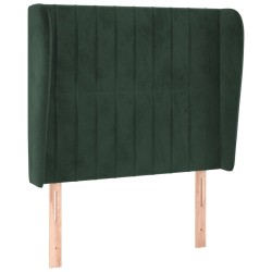 vidaXL Cabecero con orejas de terciopelo verde oscuro 103x23x118/128cm