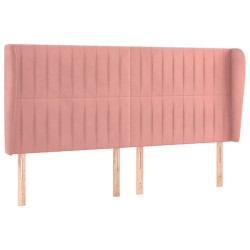 vidaXL Cabecero con orejas de terciopelo rosa 163x23x118/128 cm