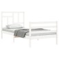 vidaXL Estructura de cama con cabecero madera maciza blanco vidaXL Estructura de cama con cabecero madera maciza blanco