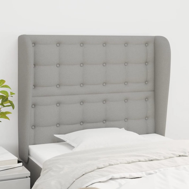 vidaXL Cabecero con orejas de tela gris claro 103x23x118/128 cm vidaXL Cabecero con orejas de tela gris claro 103x23x118/128 cm