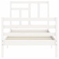 vidaXL Estructura de cama con cabecero madera maciza blanco vidaXL Estructura de cama con cabecero madera maciza blanco