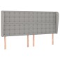 vidaXL Cabecero con orejas de tela gris claro 203x23x118/128 cm