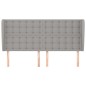 vidaXL Cabecero con orejas de tela gris claro 203x23x118/128 cm