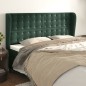 vidaXL Cabecero con orejas de terciopelo verde oscuro 203x23x118/128cm vidaXL Cabecero con orejas de terciopelo verde oscuro 203x23x118/128cm