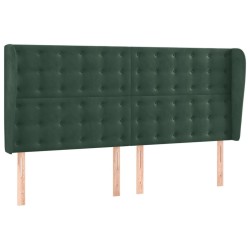 vidaXL Cabecero con orejas de terciopelo verde oscuro 203x23x118/128cm