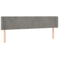 vidaXL Cabecero de terciopelo gris claro 183x16x78/88 cm