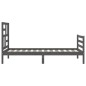 vidaXL Estructura de cama con cabecero madera maciza gris 100x200cm vidaXL Estructura de cama con cabecero madera maciza gris 100x200cm