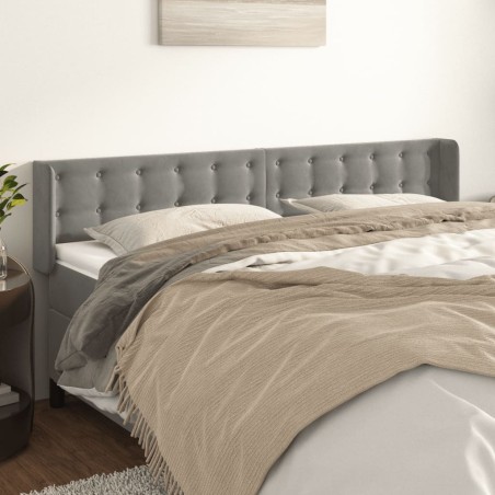 vidaXL Cabecero de terciopelo gris claro 183x16x78/88 cm