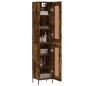 vidaXL Aparador de madera contrachapada roble ahumado 34,5x34x180 cm vidaXL Aparador de madera contrachapada roble ahumado 34,5x34x180 cm