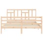 vidaXL Estructura de cama con cabecero madera maciza 160x200 cm