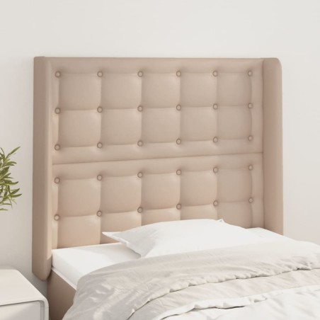 vidaXL Cabecero con orejas cuero sintético capuchino 83x16x118/128 cm