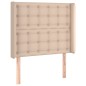vidaXL Cabecero con orejas cuero sintético capuchino 83x16x118/128 cm vidaXL Cabecero con orejas cuero sintético capuchino 83x16x118/128 cm