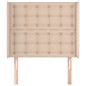 vidaXL Cabecero con orejas cuero sintético capuchino 83x16x118/128 cm vidaXL Cabecero con orejas cuero sintético capuchino 83x16x118/128 cm
