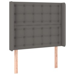 vidaXL Cabecero con orejas cuero sintético gris 93x16x118/128cm