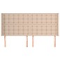 vidaXL Cabecero con orejas cuero sintético capuchino 163x16x118/128 cm vidaXL Cabecero con orejas cuero sintético capuchino 163x16x118/128 cm
