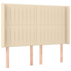 vidaXL Cabecero con orejas de tela color crema 147x16x118/128 cm