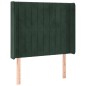 vidaXL Cabecero con orejas de terciopelo verde oscuro 103x16x118/128cm vidaXL Cabecero con orejas de terciopelo verde oscuro 103x16x118/128cm