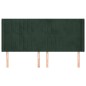 vidaXL Cabecero con orejas de terciopelo verde oscuro 163x16x118/128cm
