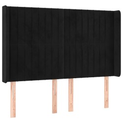 vidaXL Cabecero con orejas de terciopelo negro 147x16x118/128 cm