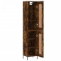 vidaXL Aparador de madera contrachapada roble ahumado 34,5x34x180 cm vidaXL Aparador de madera contrachapada roble ahumado 34,5x34x180 cm