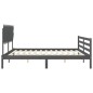 vidaXL Estructura de cama con cabecero madera maciza gris 200x200cm vidaXL Estructura de cama con cabecero madera maciza gris 200x200cm