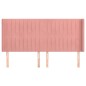 vidaXL Cabecero con orejas de terciopelo rosa 163x16x118/128 cm vidaXL Cabecero con orejas de terciopelo rosa 163x16x118/128 cm