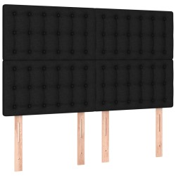 vidaXL Cabeceros 4 unidades tela negro 72x5x78/88 cm