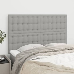 vidaXL Cabeceros 4 unidades tela gris claro 72x5x78/88 cm